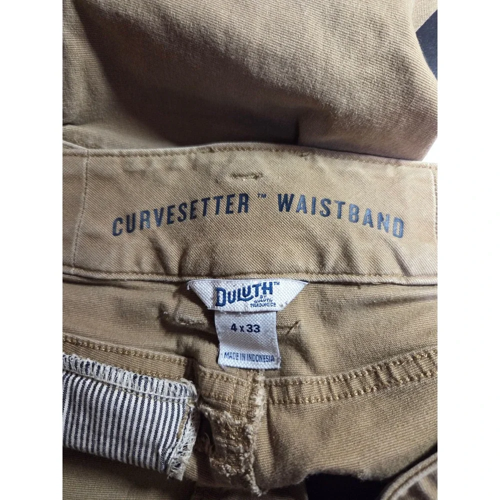 Duluth Trading Co Curvesetter Cargo Pants Womens 4x33 Tan Brown Utility Workwear